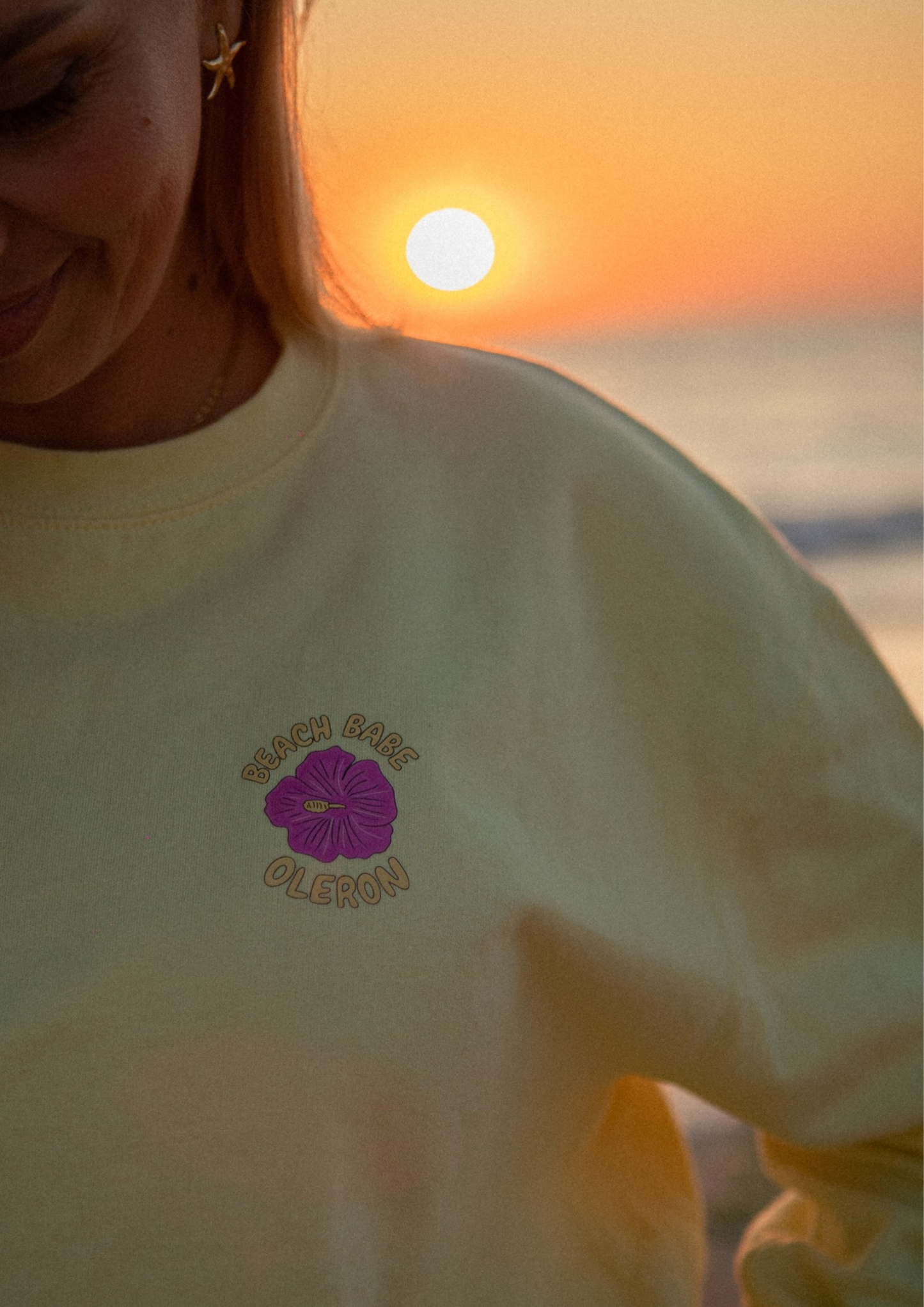 🌺Beach Babe Oléron - Sweat loose butter yellow