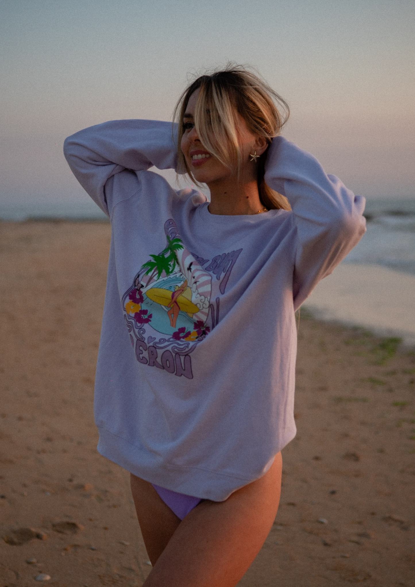 🏄♀️Beach Bum Oléron - Sweat loose lila