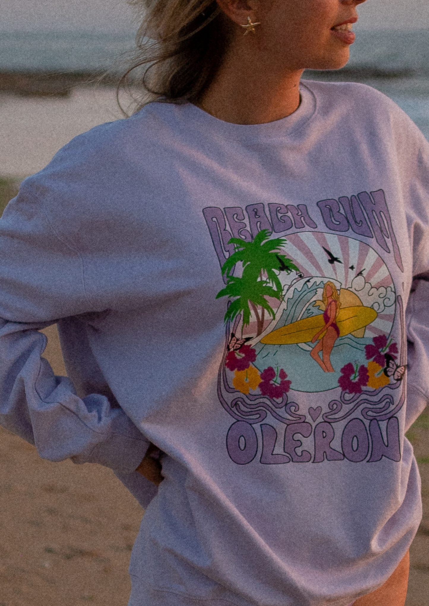 🏄♀️Beach Bum Oléron - Sweat loose lila