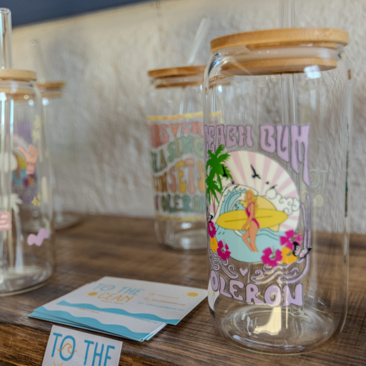 🍵Gourde en verre avec paille Illustrations Île d’Oléron