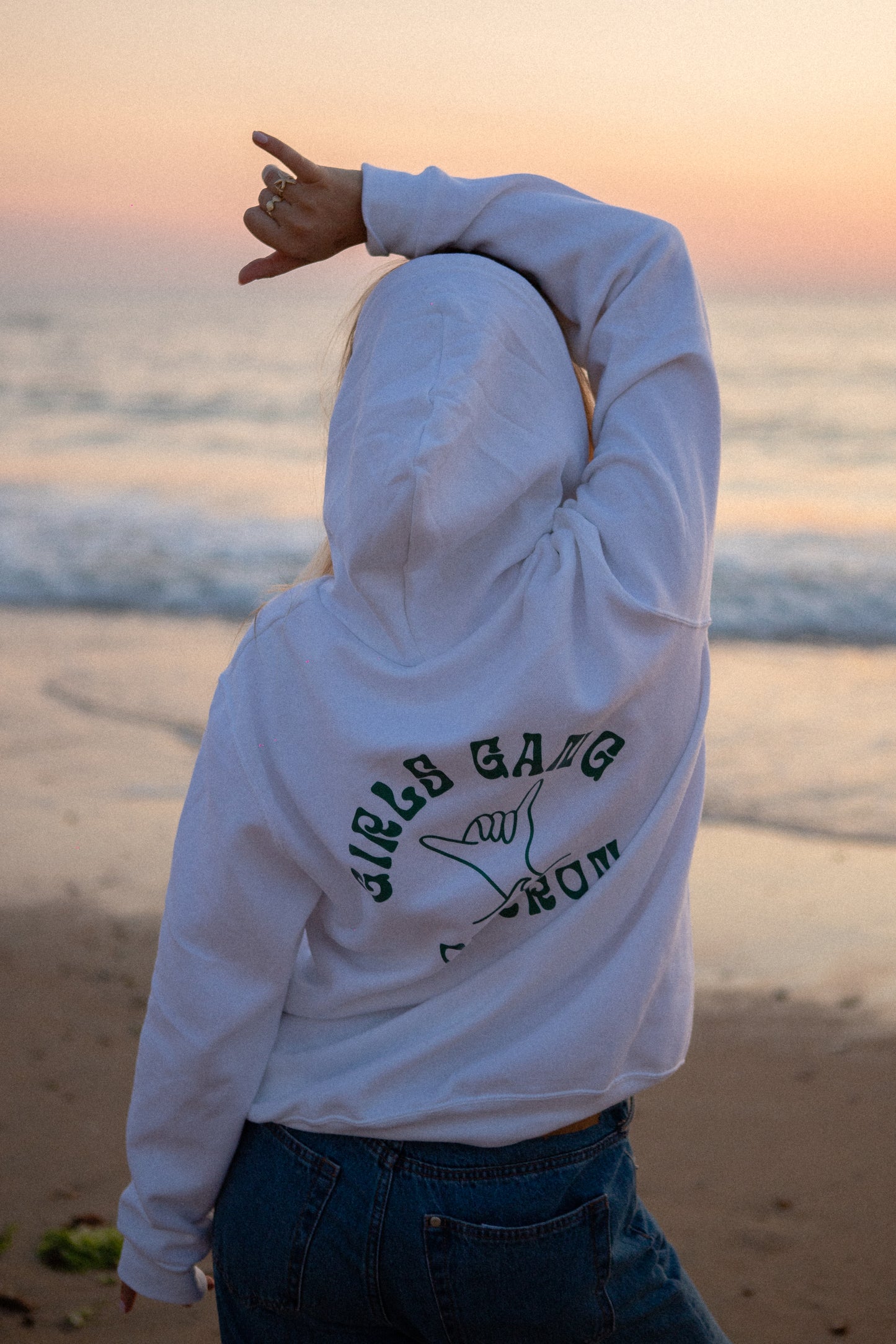 Sweat à capuche Girls Gang - Blanc