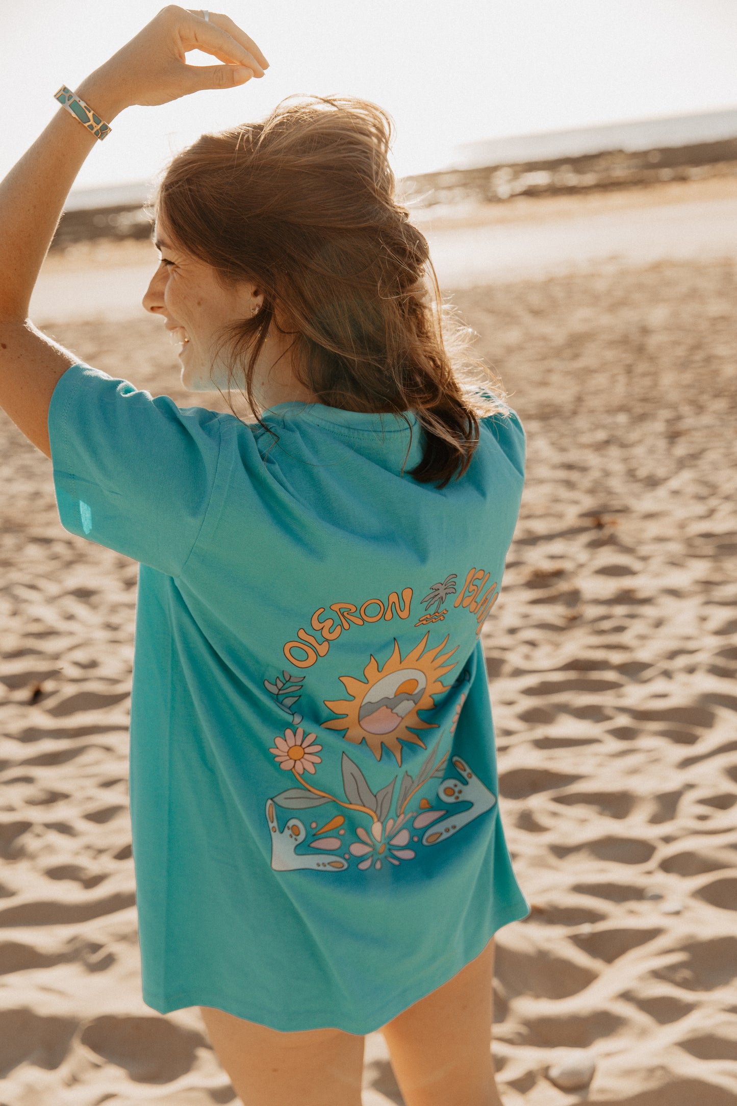 T-shirt Oleron Island - Turquoise