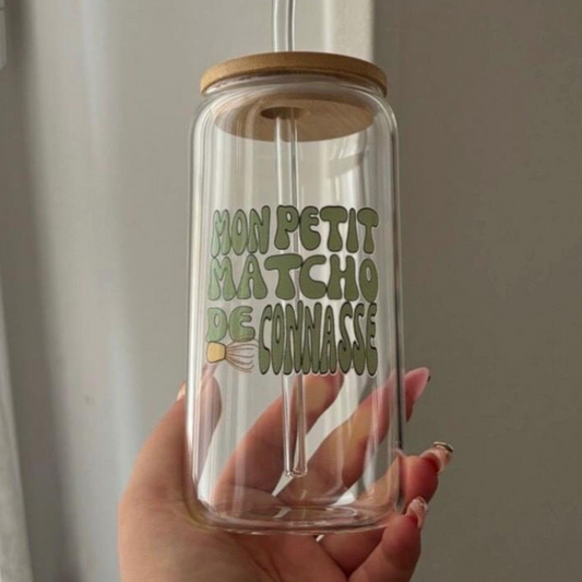 🍵Gourde en verre avec paille - Collaboration @Laloubrt